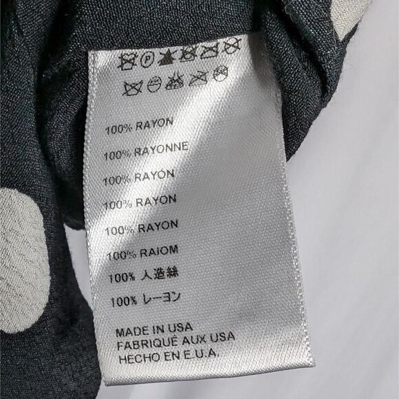 Flynn Skye Crop Top Cap Sleeve Polka Dot Square Neck Black Size Medium - Picture 6 of 7